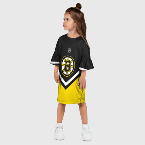 Детское платье 3D с принтом Boston Bruins, фото на моделе #1