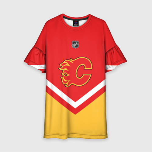 Детское платье 3D Calgary Flames эмблема, цвет 3D печать