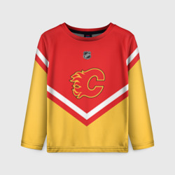 Детский лонгслив 3D Calgary Flames эмблема