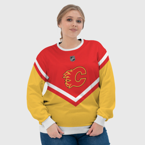 Женский свитшот 3D Calgary Flames эмблема, цвет 3D печать - фото 6