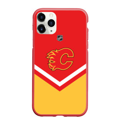 Чехол для iPhone 11 Pro матовый Calgary Flames эмблема