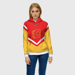 Женская толстовка 3D Calgary Flames эмблема - фото 2