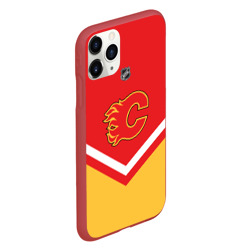 Чехол для iPhone 11 Pro матовый Calgary Flames эмблема - фото 2