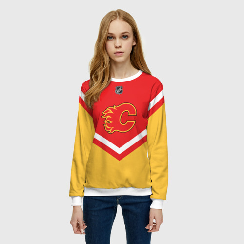 Женский свитшот 3D Calgary Flames эмблема, цвет 3D печать - фото 3
