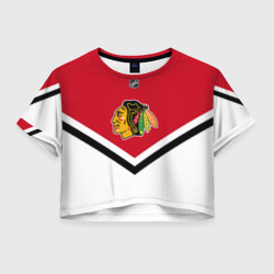 Женская футболка Crop-top 3D Chicago Blackhawks