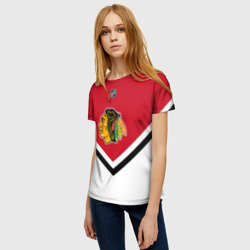 Женская футболка 3D Chicago Blackhawks - фото 2