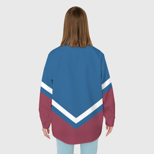 Женская рубашка oversize 3D Colorado Avalanche, цвет белый - фото 4