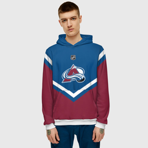 Мужская толстовка 3D Colorado Avalanche, цвет белый - фото 3