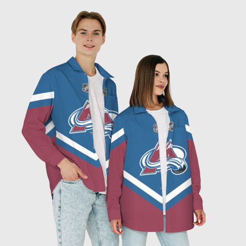 Женская рубашка oversize 3D Colorado Avalanche, цвет белый - фото 6