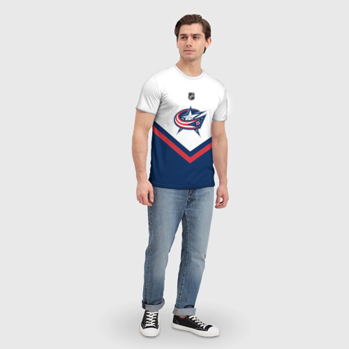 Мужская футболка 3D Columbus Blue Jackets, цвет 3D печать - фото 5