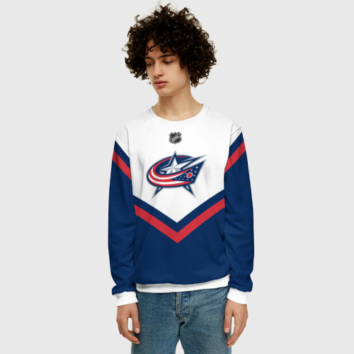 Мужской свитшот 3D Columbus Blue Jackets, цвет белый - фото 3