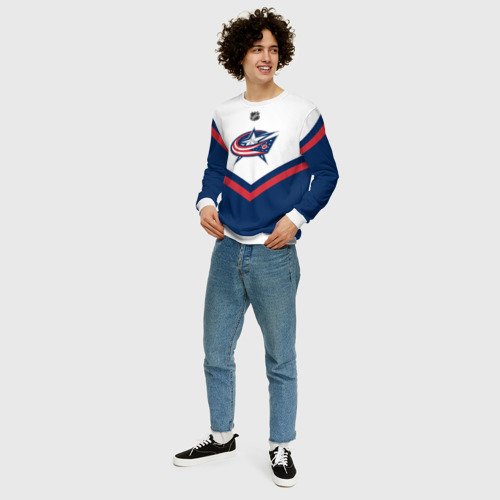 Мужской свитшот 3D Columbus Blue Jackets, цвет белый - фото 5