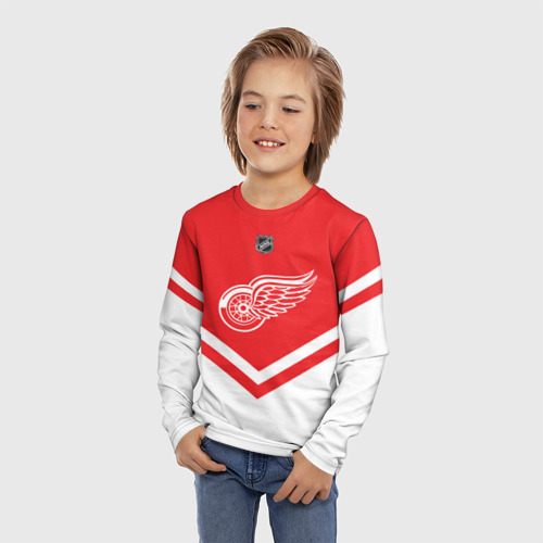 Детский лонгслив 3D Detroit Red Wings, цвет 3D печать - фото 3