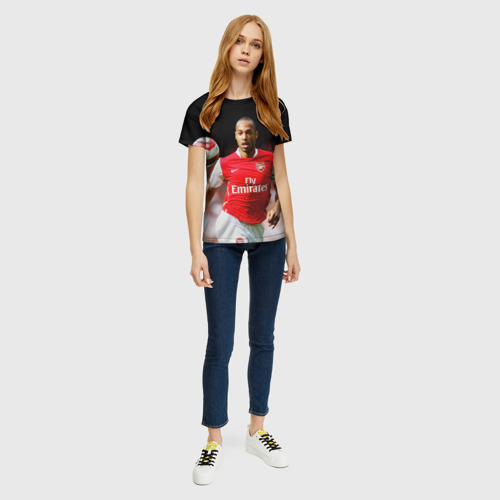 Женская футболка 3D с принтом Капитан Тьерри Анри, вид сбоку #3