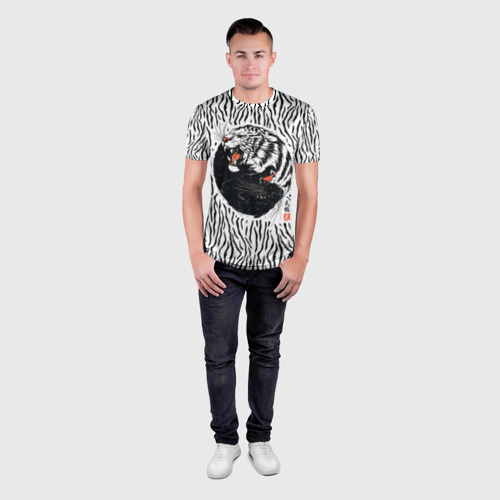 Мужская футболка 3D Slim Yin Yang Tigers, цвет 3D печать - фото 4