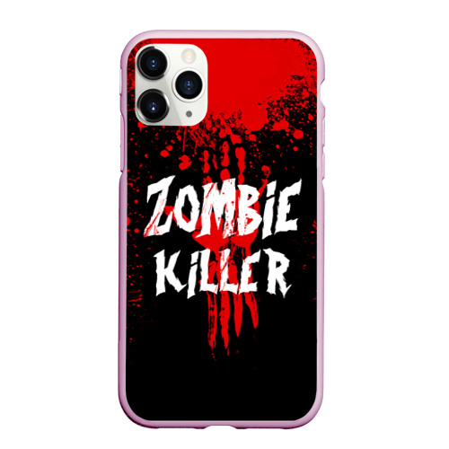 Чехол для iPhone 11 Pro Max матовый Zombie Killer, цвет розовый