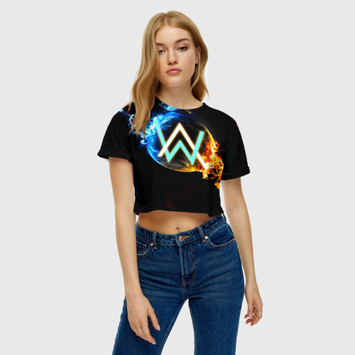 Женская футболка Crop-top 3D Alan Walker 5, цвет 3D печать - фото 3