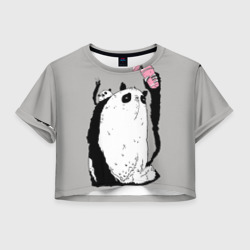 Женская футболка Crop-top 3D Panda