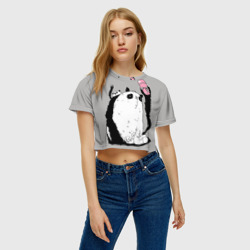 Женская футболка Crop-top 3D Panda - фото 2