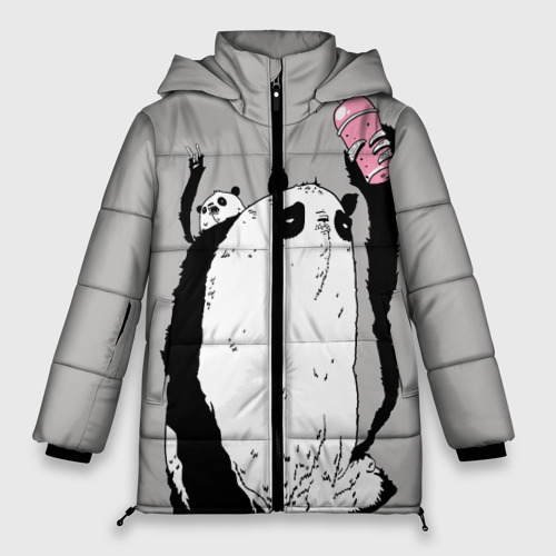 Женская зимняя куртка Oversize Panda, цвет красный