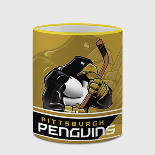 Кружка с полной запечаткой Pittsburgh Penguins, цвет Кант желтый - фото 4