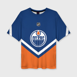 Женская футболка oversize 3D Edmonton Oilers