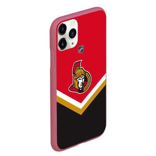 Чехол для iPhone 11 Pro Max матовый Ottawa Senators, цвет малиновый - фото 3