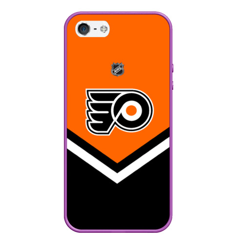 Чехол для iPhone 5/5S матовый Philadelphia Flyers, цвет фиолетовый