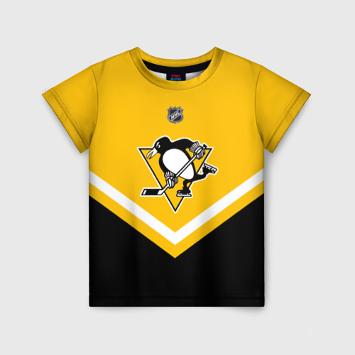 Детская футболка 3D с принтом Pittsburgh Penguins, вид спереди #2