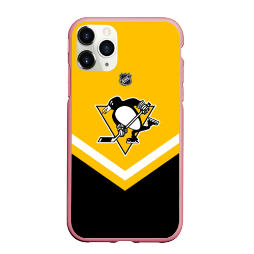 Чехол для iPhone 11 Pro Max матовый Pittsburgh Penguins, цвет баблгам