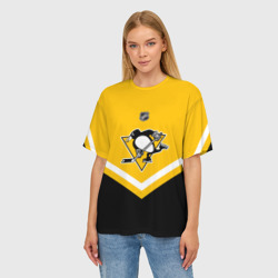 Женская футболка oversize 3D Pittsburgh Penguins - фото 2