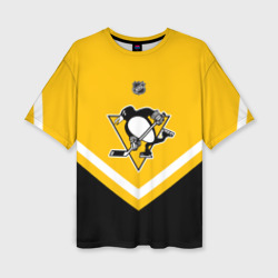 Женская футболка oversize 3D Pittsburgh Penguins