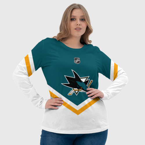 Женский лонгслив 3D San Jose Sharks, цвет 3D печать - фото 6