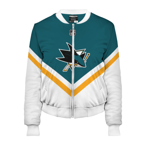 Женский бомбер 3D San Jose Sharks, цвет белый