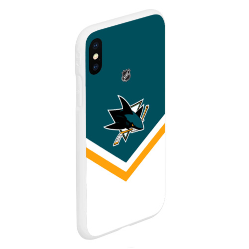 Чехол для iPhone XS Max матовый San Jose Sharks, цвет белый - фото 3