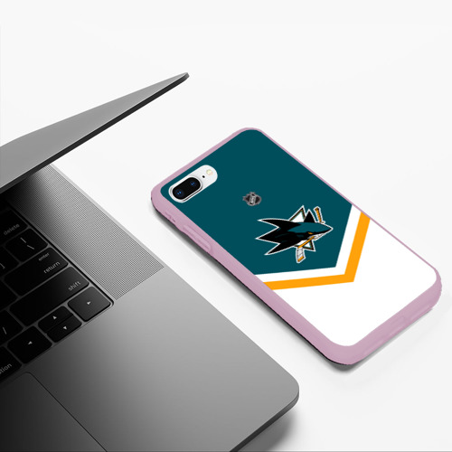 Чехол для iPhone 7Plus/8 Plus матовый San Jose Sharks, цвет розовый - фото 5