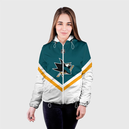 Женская куртка 3D San Jose Sharks, цвет белый - фото 3