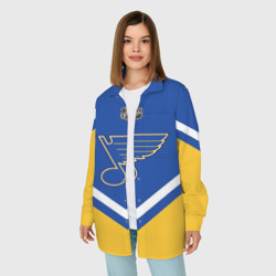 Женская рубашка oversize 3D St. Louis Blues - фото 2