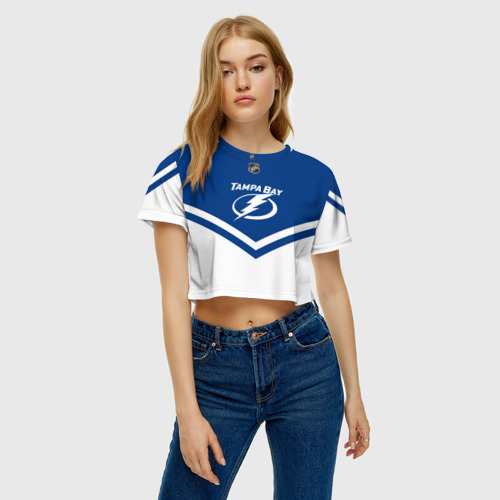 Женская футболка Crop-top 3D Tampa Bay Lightning, цвет 3D печать - фото 3