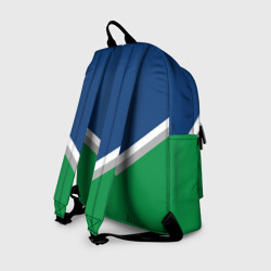 Рюкзак с принтом Vancouver Canucks для любого человека, вид сзади №1. Цвет основы: белый