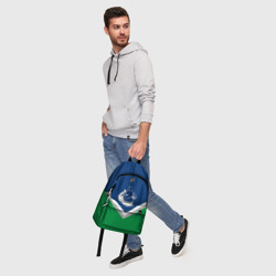 Рюкзак с принтом Vancouver Canucks для любого человека, вид спереди №5. Цвет основы: белый
