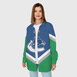 Женская рубашка oversize 3D Vancouver Canucks - фото 2