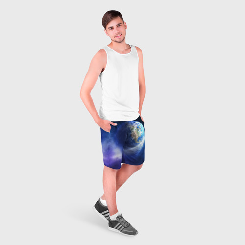 Мужские шорты 3D с принтом Космос, фото на моделе #1