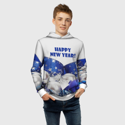 Детская толстовка 3D Happy New Year, цвет белый - фото 6