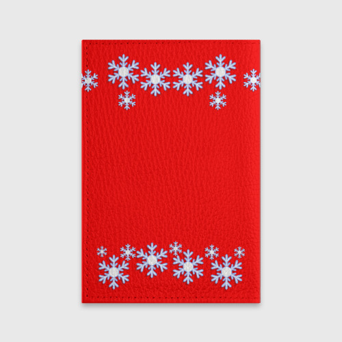 Обложка для паспорта матовая кожа Снежинки и олень, цвет оранжевый - фото 2