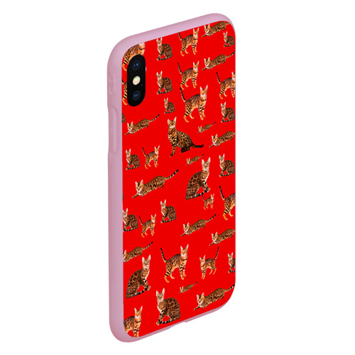 Чехол для iPhone XS Max матовый Котейки дольче, цвет розовый - фото 3