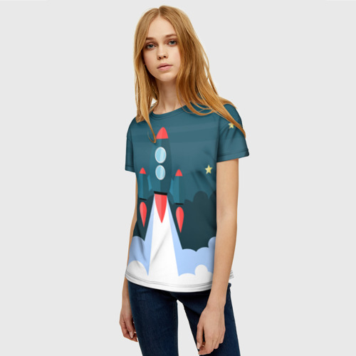 Женская футболка 3D Ракета - фото 3