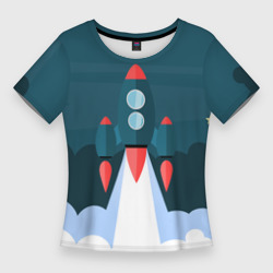 Женская футболка 3D Slim Ракета