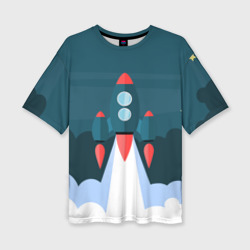 Женская футболка oversize 3D Ракета