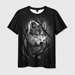 Мужская футболка 3D Серый волк